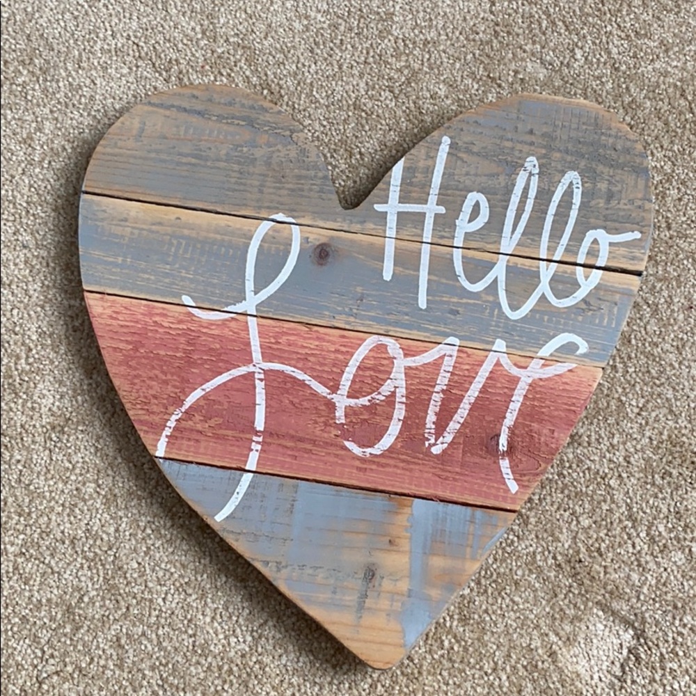 Super cute pastel wooden heart wall art